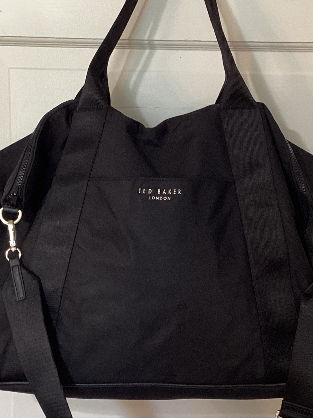 Ted Baker Black Nylon Duffel Tote with Adjustable Strap - Picture 2 of 8
